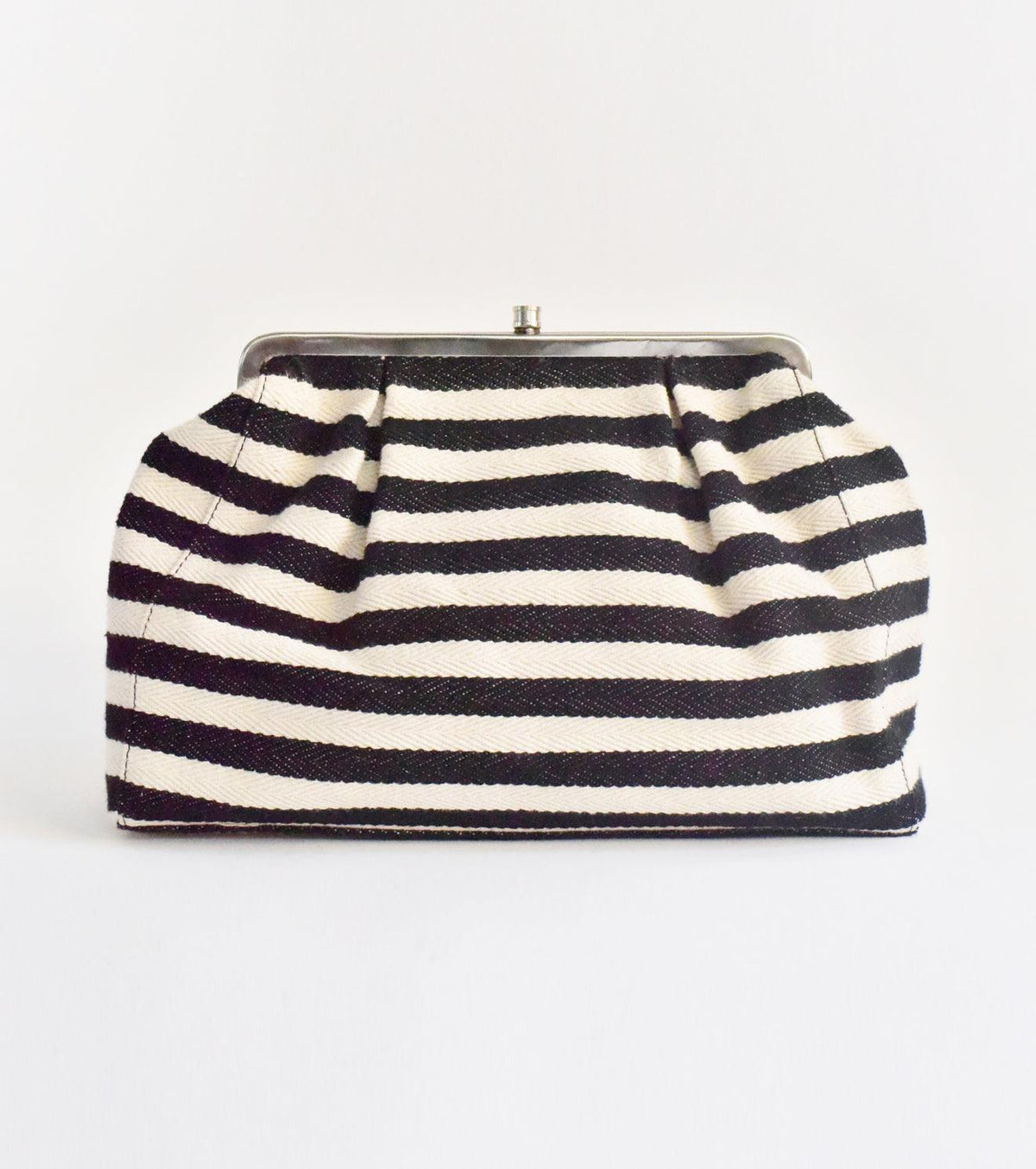 Stripe it Black Clutch - Khara Kapas